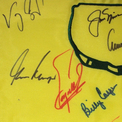 Masters Golf Pin Flag Autographed by 16 Former Champions #18