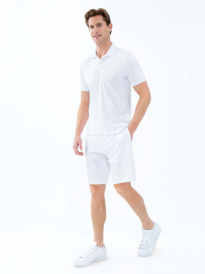 Performance Men's Classic Tennis Rib Collar Polo - White