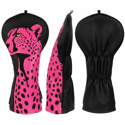 Pink Leopard Driver Headcover – Bold Animal Print Golf Headcover
