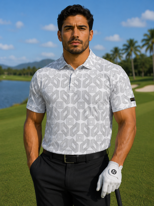 Precision Grid Performance Golf Jersey