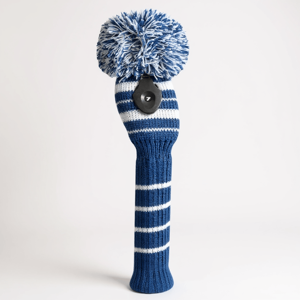 Navy & White Stripe Knit Hybrid Headcover - Just4Golf