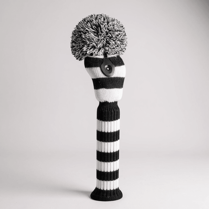 Black & White Stripe Knit Fairway Wood Headcover - Just4Golf