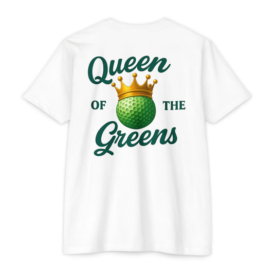 Queen of the Greens Golf T-Shirt — Mint Golf Ball with Gold Crown