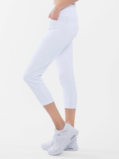 Quick Dry Women's Golf 24" Capri - White