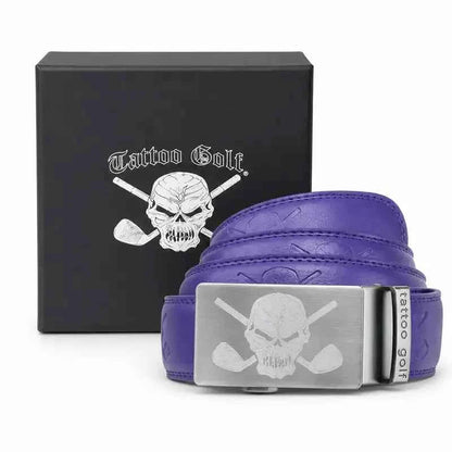 Leather Ratchet Belt - One Size Fits Most (Purple)