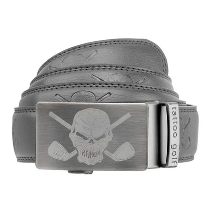 Leather Ratchet Belt - One Size Fits Most (Grey)