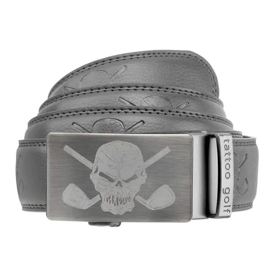 Leather Ratchet Belt - One Size Fits Most (Grey)