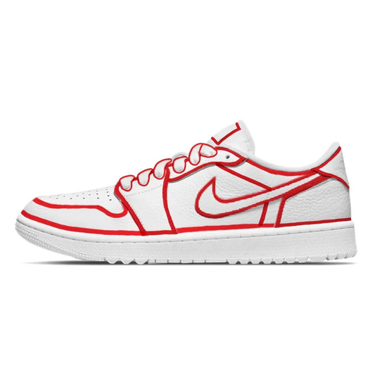 red-lines-jordan-1-golf-shoes-sneakers-496 - GOLF LEAGUE
