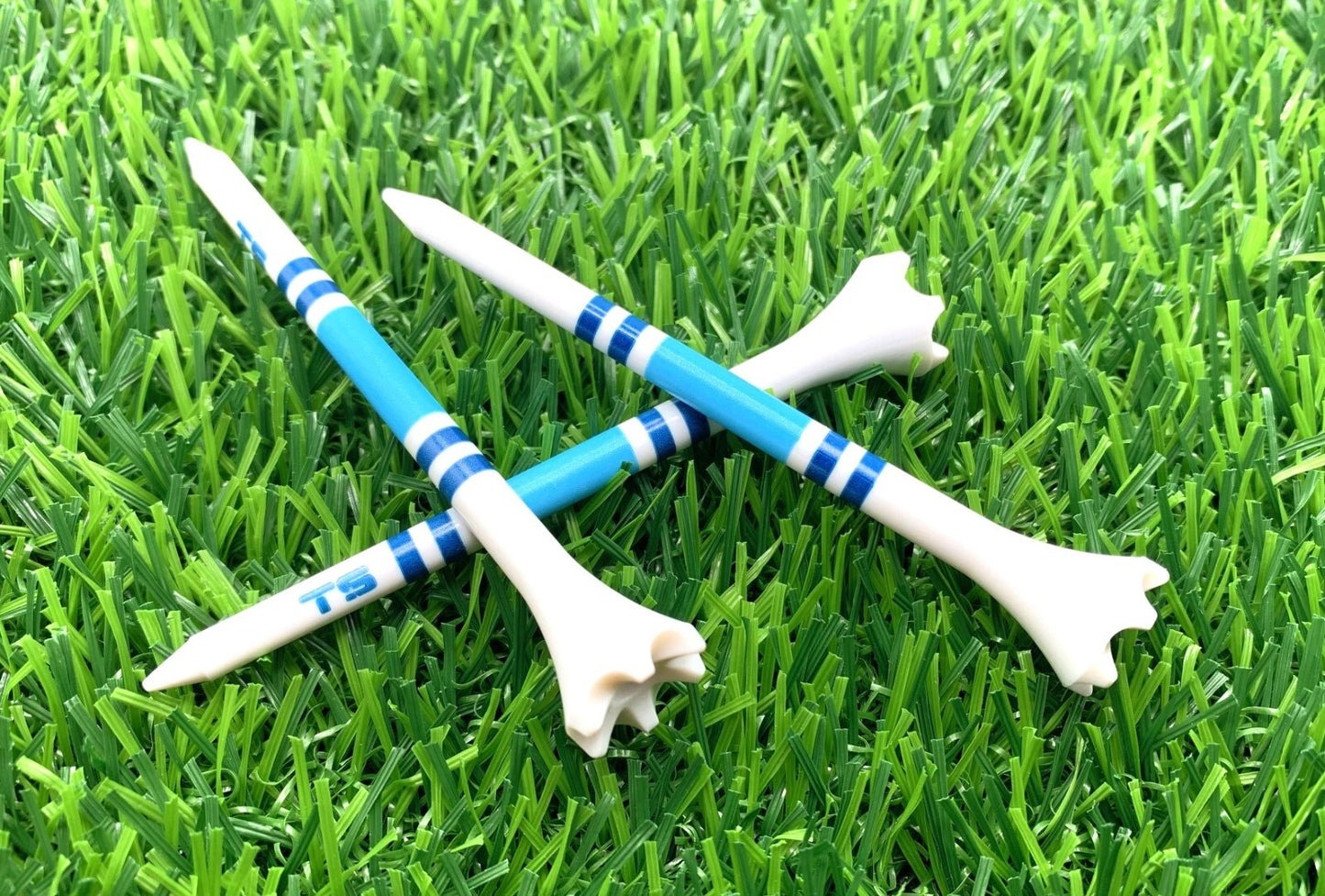 Truestrike 3 1/4" Navy & Blue Striped Golf Tees – Made in USA