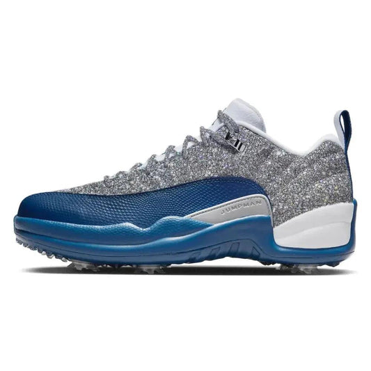 silver-glitter-jordan-12-retro-golf-shoes-cleats-990 - GOLF LEAGUE