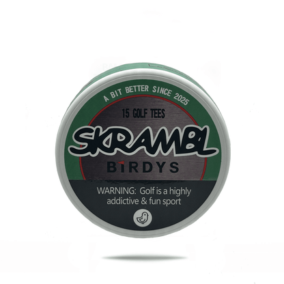 Skrambl Birdys Golf Tee Holder + 15 Bamboo 1.5 Inch Tees