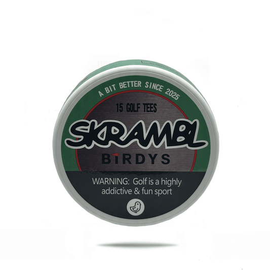 Skrambl Birdys Golf Tee Holder + 15 Bamboo 1.5 Inch Tees