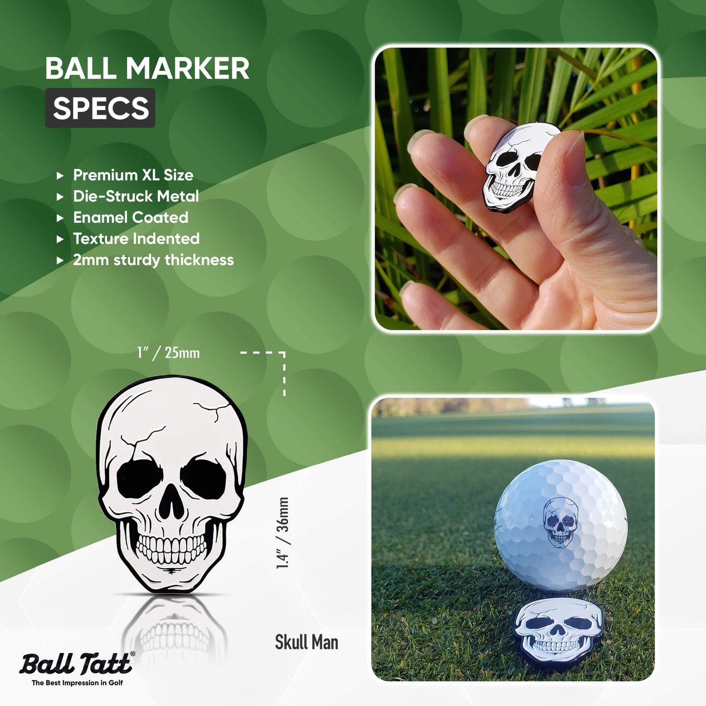 Skull Man Hat Clip Set