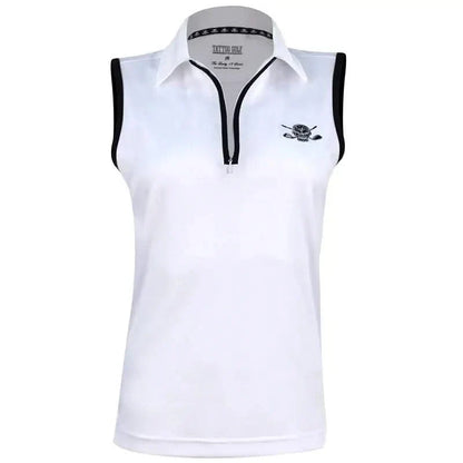 Sleeveless Cool-Stretch Women's Golf Shirt (White/Black)