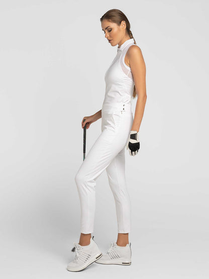 Stylish Women's Golf Pants - Fitted Design with Moisture-Wicking - White
