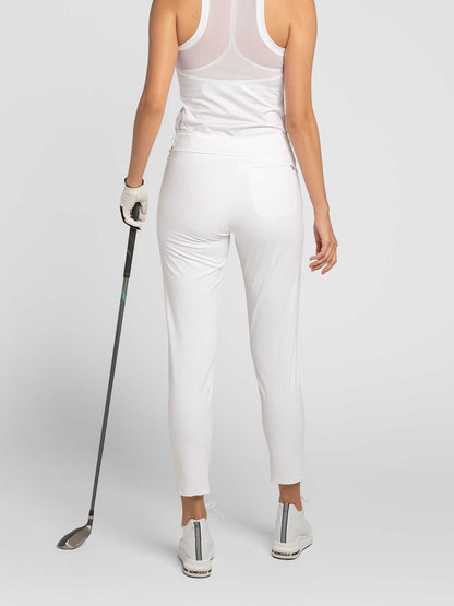 Stylish Women's Golf Pants - Fitted Design with Moisture-Wicking - White