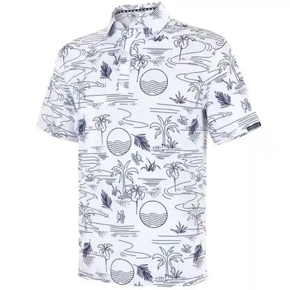 Summertime Cool-Stretch Men's Golf Shirt - White