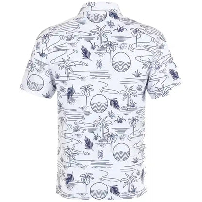 Summertime Cool-Stretch Men's Golf Shirt - White