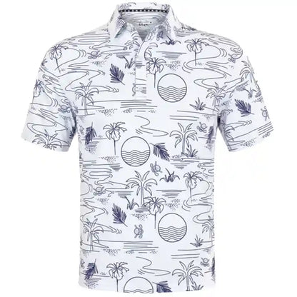 Summertime Cool-Stretch Men's Golf Shirt - White