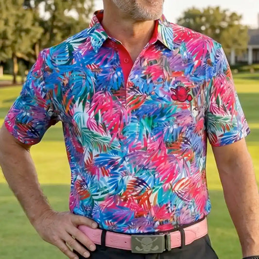 Summertime Cool-Stretch Men's Golf Shirt (Multicolor)