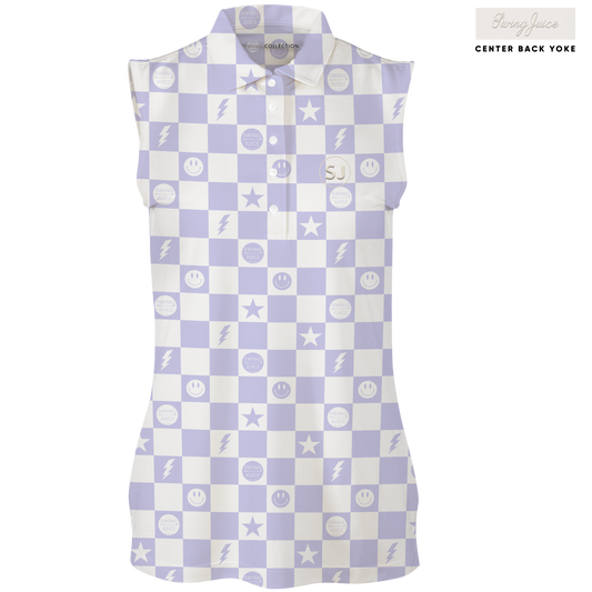 Golf Smile Face Women's Sleeveless Polo - Final Sale