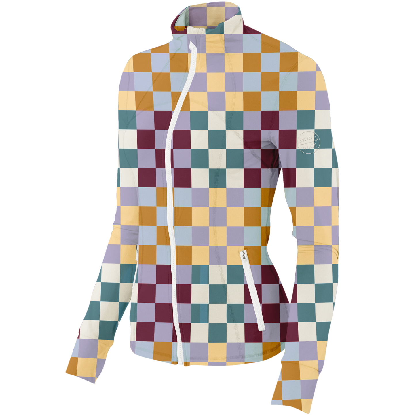 Golf Multi Checker Women's Full Zip - Final Sale