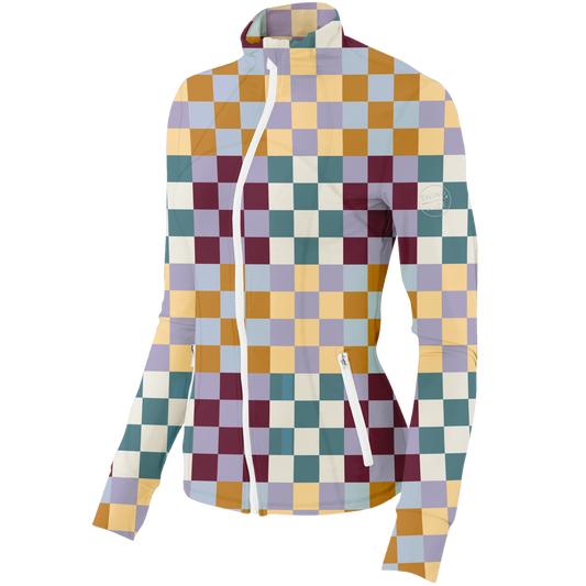 Golf Multi Checker Women's Full Zip - Final Sale