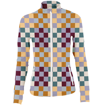 Golf Multi Checker Women's Full Zip - Final Sale