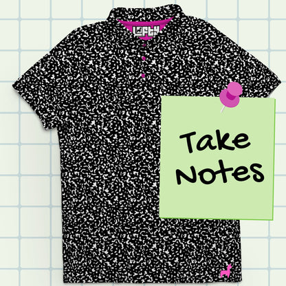 Take Notes | Funny Retro Golf Polo Shirt for Men (ATHLETIC FIT)