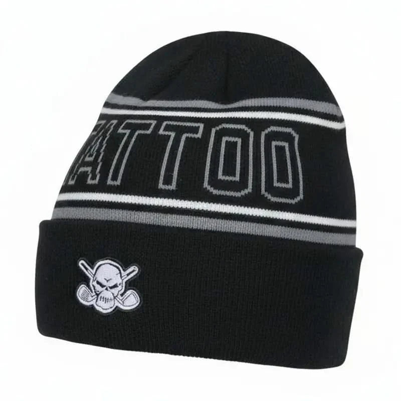 Cuffed 'Tattoo' Knit Beanie (Tattoo Black)