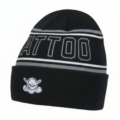 Cuffed 'Tattoo' Knit Beanie (Tattoo Black)