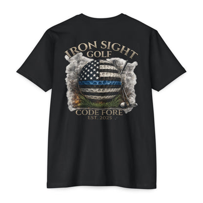 Thin Blue Line Code Four Golf T-Shirt — Iron Sight Golf
