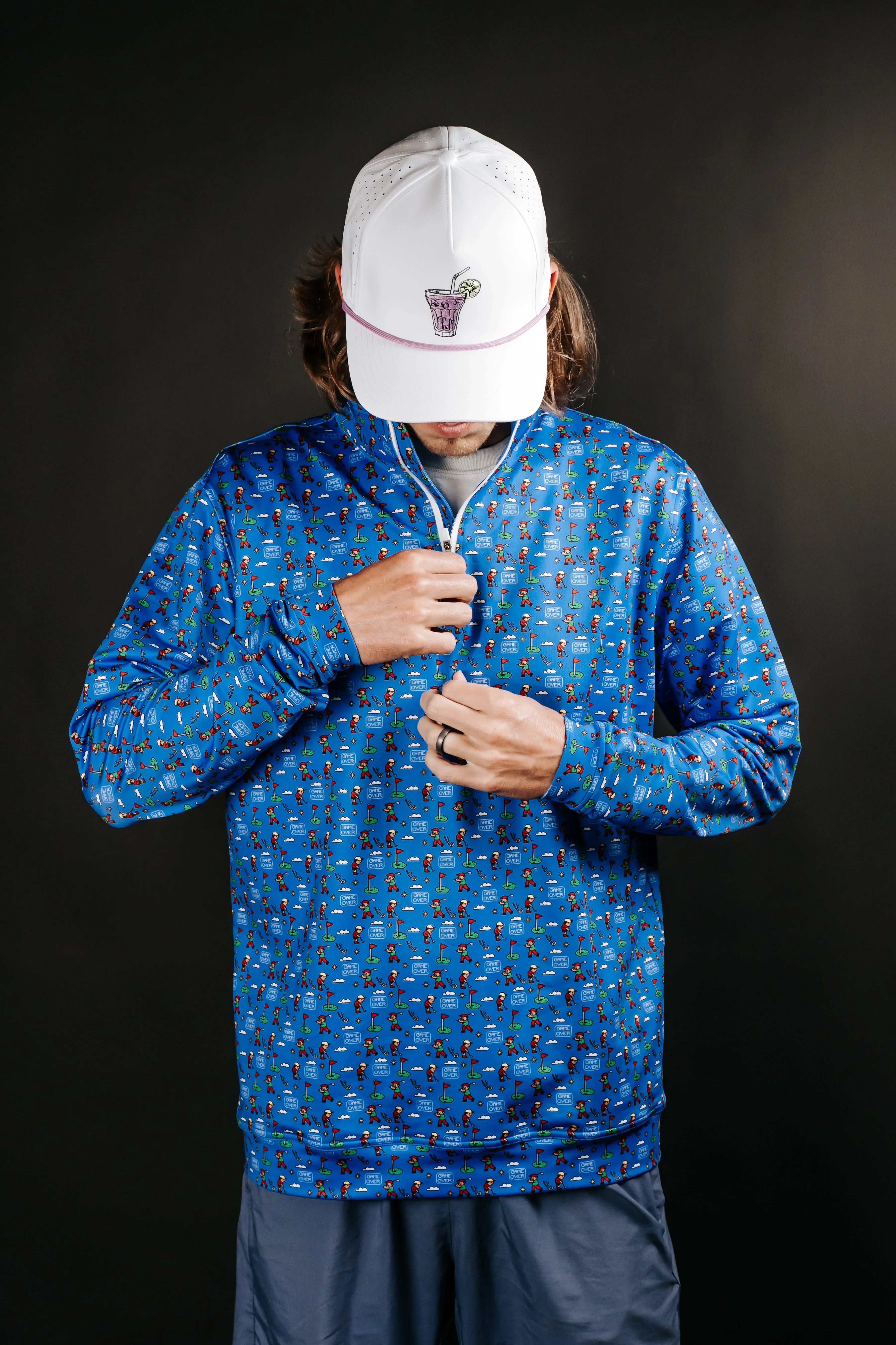 Game Over 8 Bit Quarter Zip - GOLF LEAGUE
