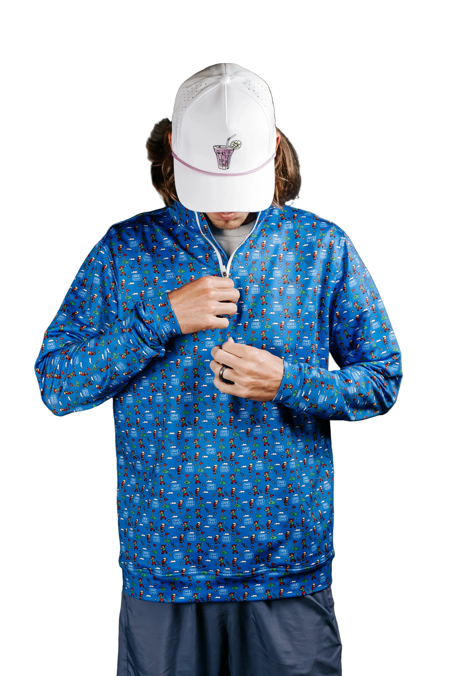 Game Over 8 Bit Quarter Zip