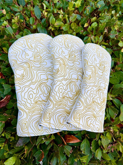 Topographic Edition - Pure White / Embroidered Sunrise Gold