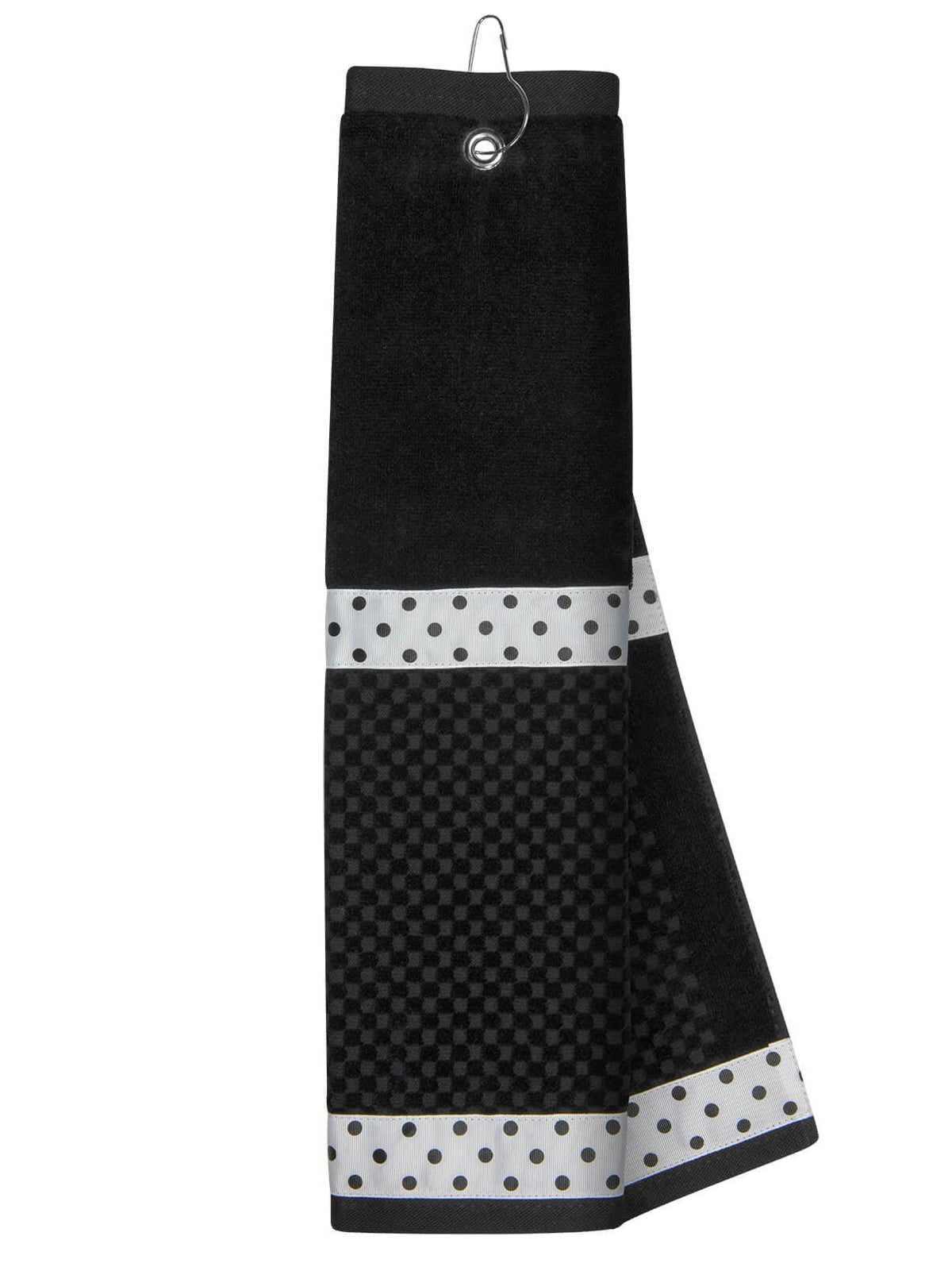 Black Golf Towel with Ribbon