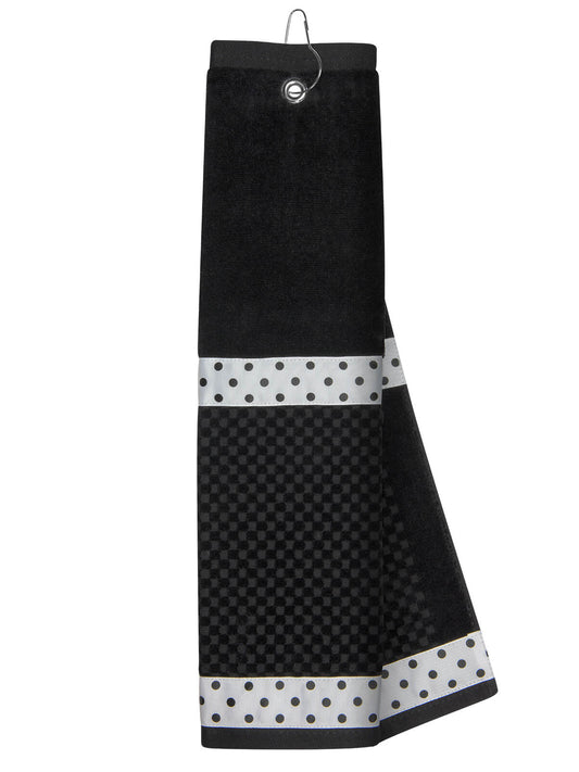 Black Golf Towel with Ribbon