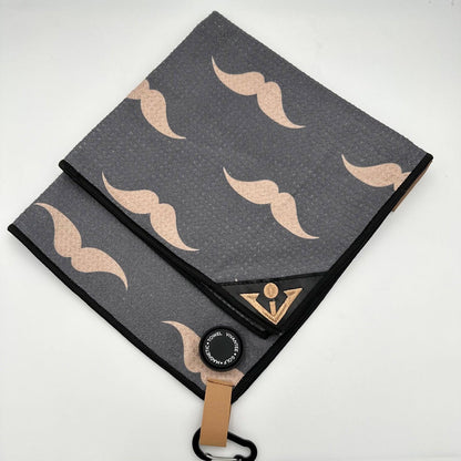 Urban Gent | Mustache Patterned Magnetic Golf Towel