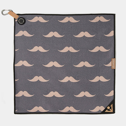 Urban Gent | Mustache Patterned Magnetic Golf Towel