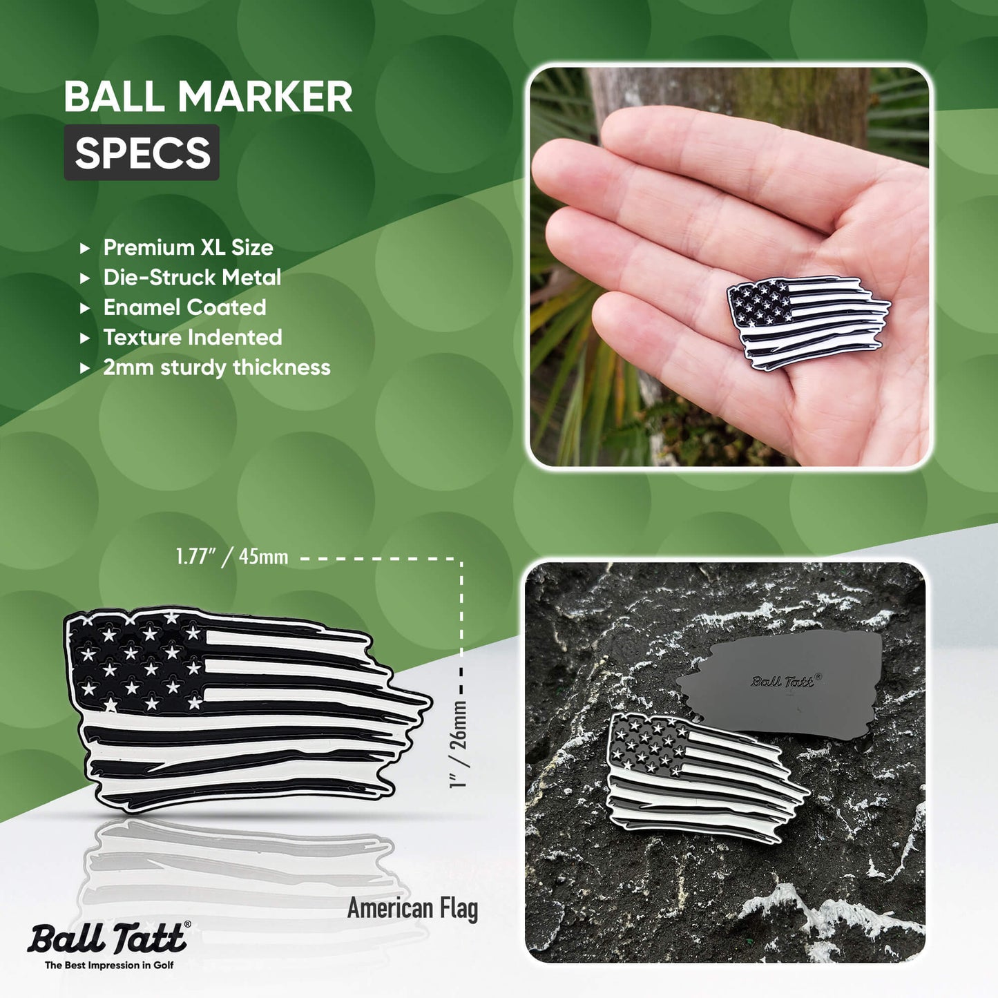 USA Flag Hat Clip Set