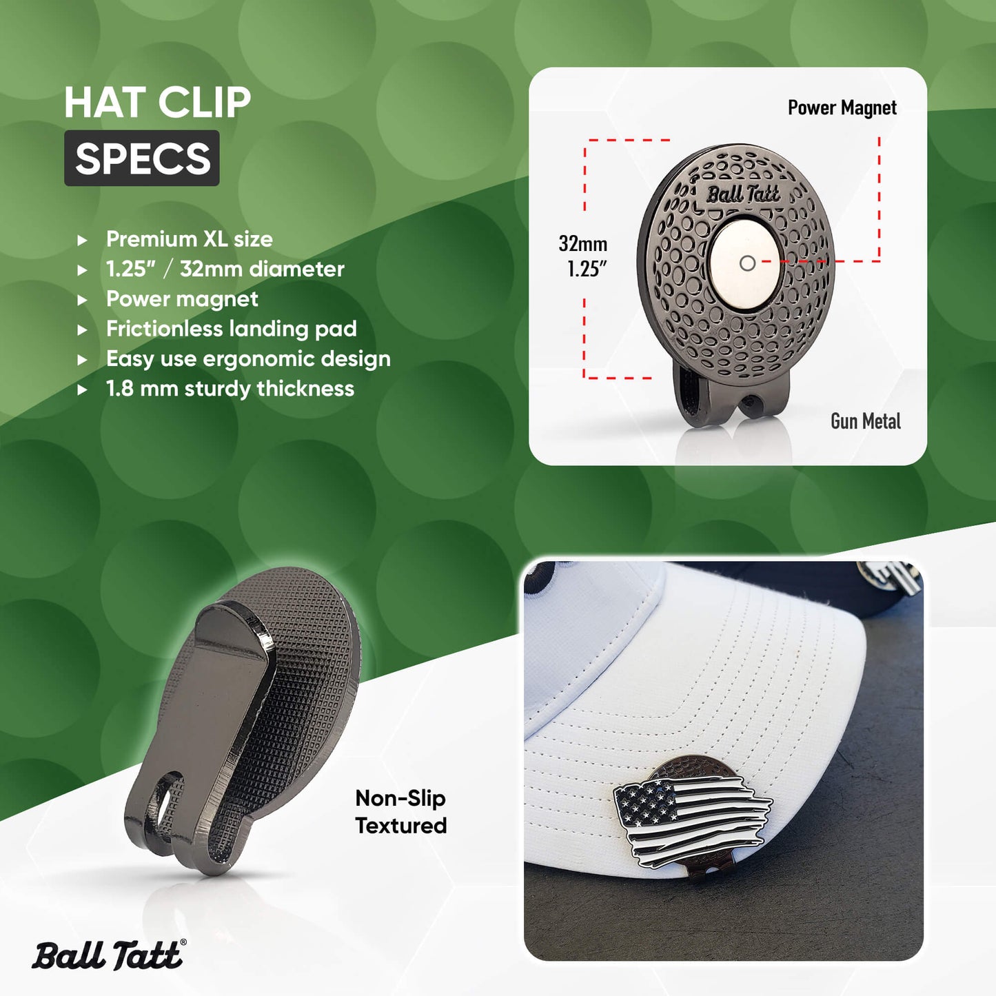 USA Flag Hat Clip Set