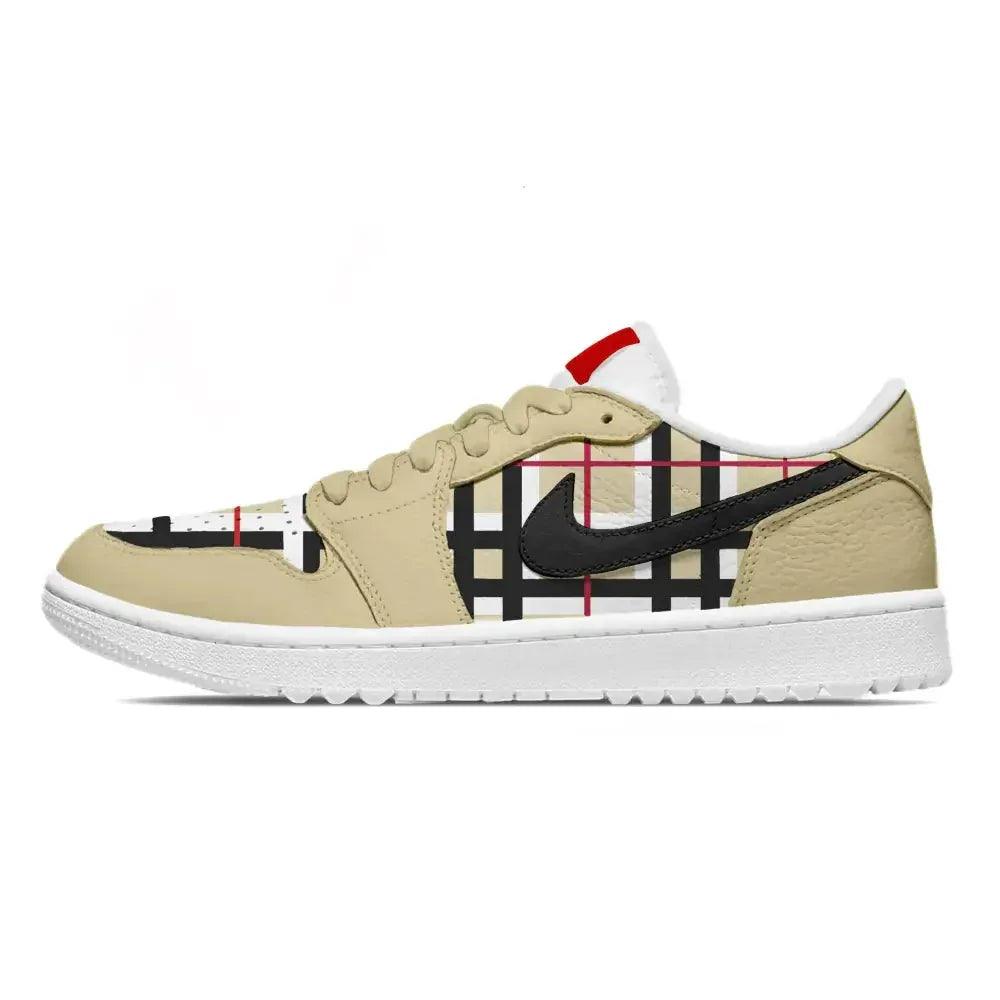 vachetta-tan-plaid-jordan-1-golf-shoes-sneakers-932 - GOLF LEAGUE