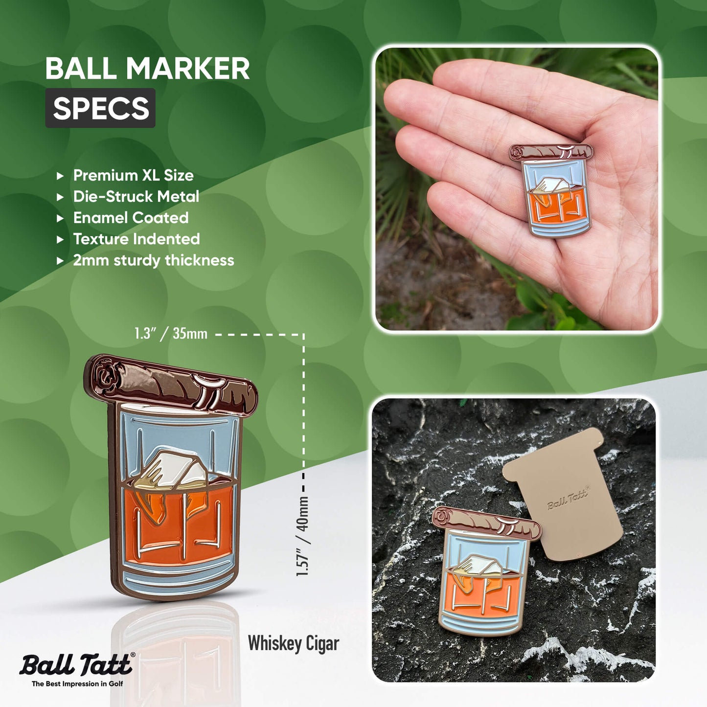 Whiskey Cigar Hat Clip Set