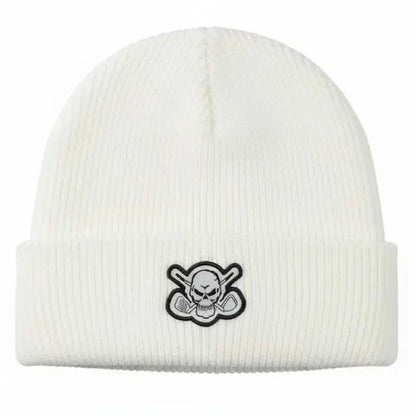 Cuffed Loose Knit Beanie (White)
