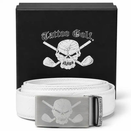 Leather Ratchet Belt - One Size Fits Most (White)